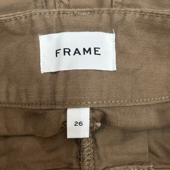 Frame Denim Twisted Utility Washed Desert Bermuda Short with Raw Hem - Picture 5 of 6